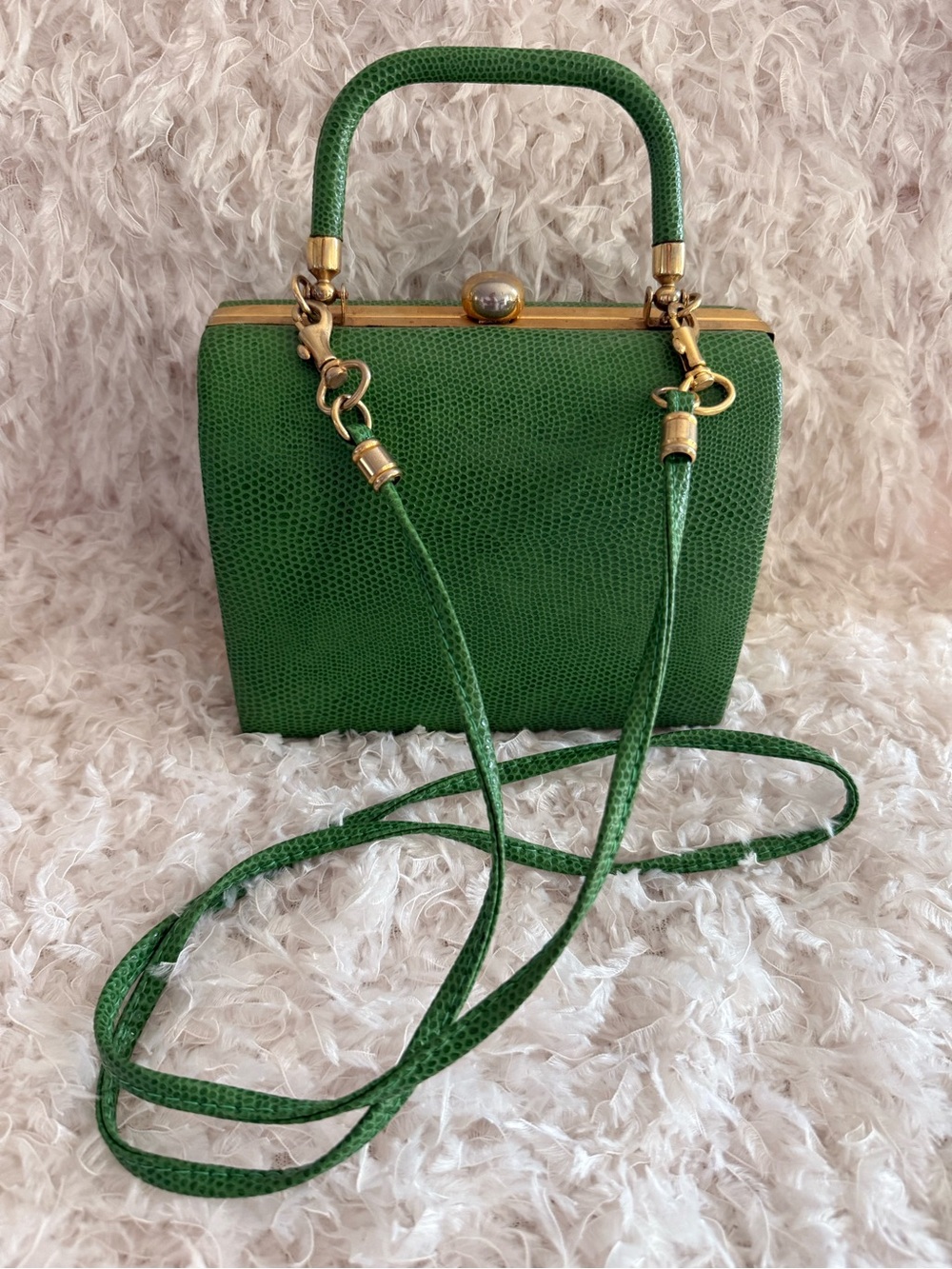 VINTAGE JESSICA MOORE GREEN LIZARD 🦎 Mini handbag
